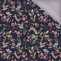 HARES AND BIRDS (INTO THE WOODS) DARK BLUE - Softshell