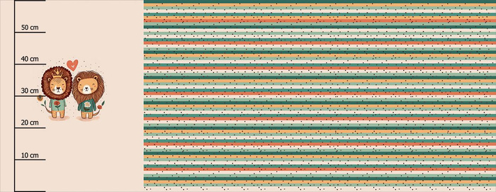 LIONS IN LOVE - PANEL PANORAMICZNY (60 x 155cm)