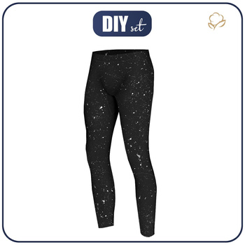 THERMO LEGGINSY MĘSKIE (JACK) - BETON / czarny - zestaw do uszycia M