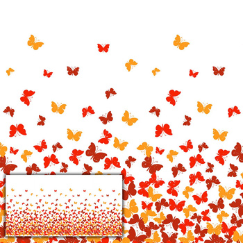 SCHMETTERLINGE AURORA RED - panoramisches Paneel (105cm x 150cm)