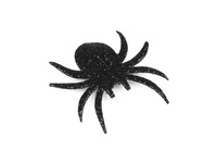 Glitzer Aufbügler Spinne - schwarz