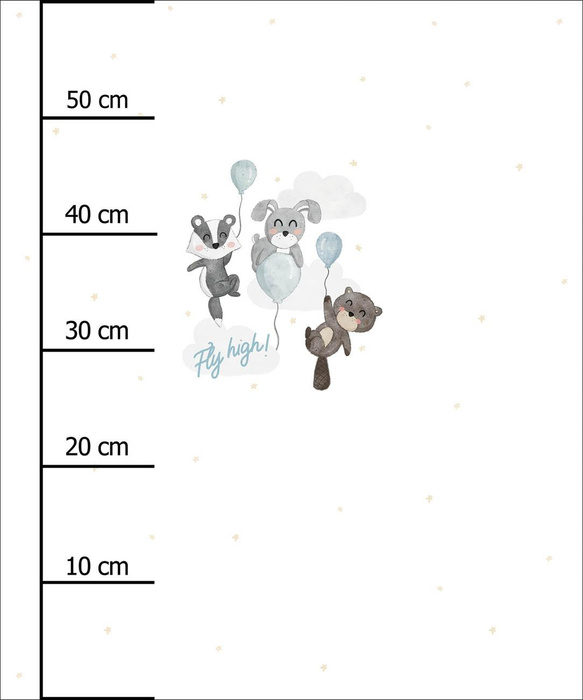 FLY HIGH PAT-2 / blue - PANEL (60cm x 50cm) SINGLE JERSEY