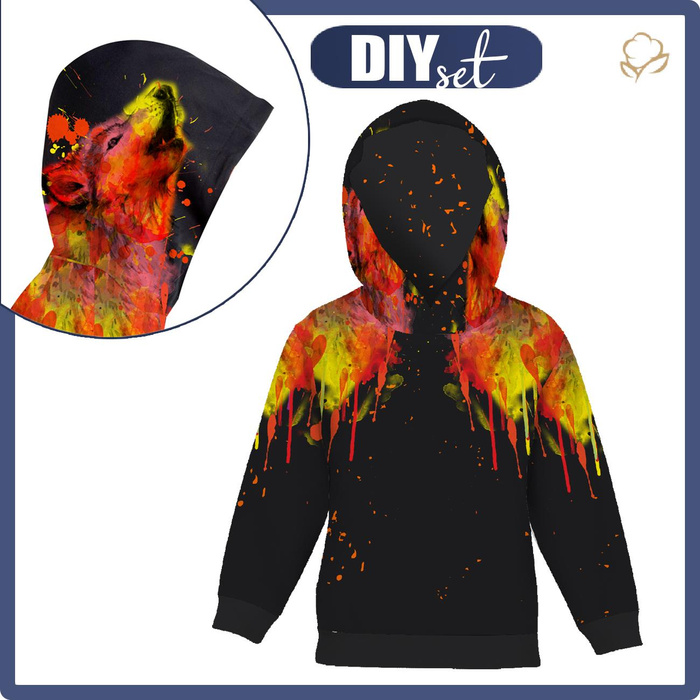 KID'S HOODIE (ALEX) - WOLF PAT. 2 - sewing set (98/104)