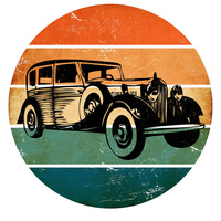VINTAGE CAR M. 1 - Paneel (75cm x 80cm) SINGLE JERSEY PANEL