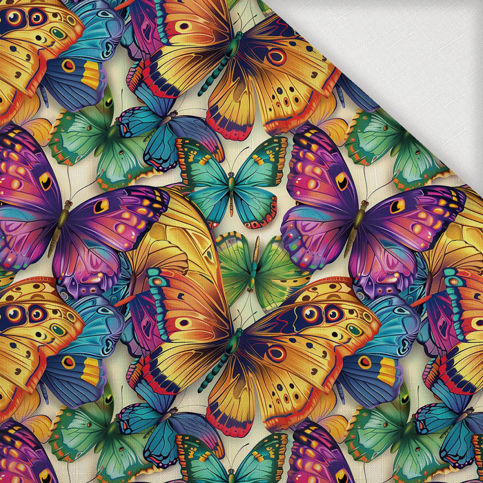 Butterfly & Flowers wz.17 - Baumwoll Musselin