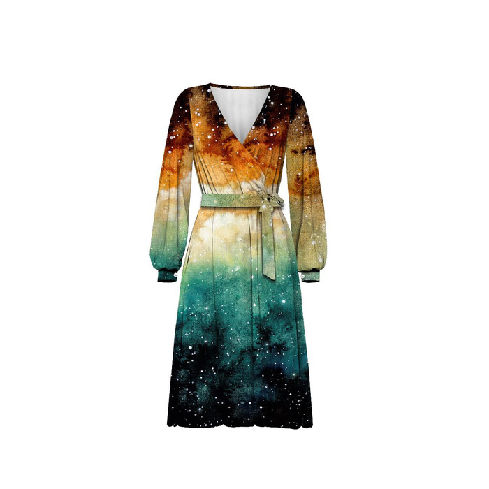 WRAP MIDI DRESS (BIANCA) - GALACTIC JOURNEY - sewing set