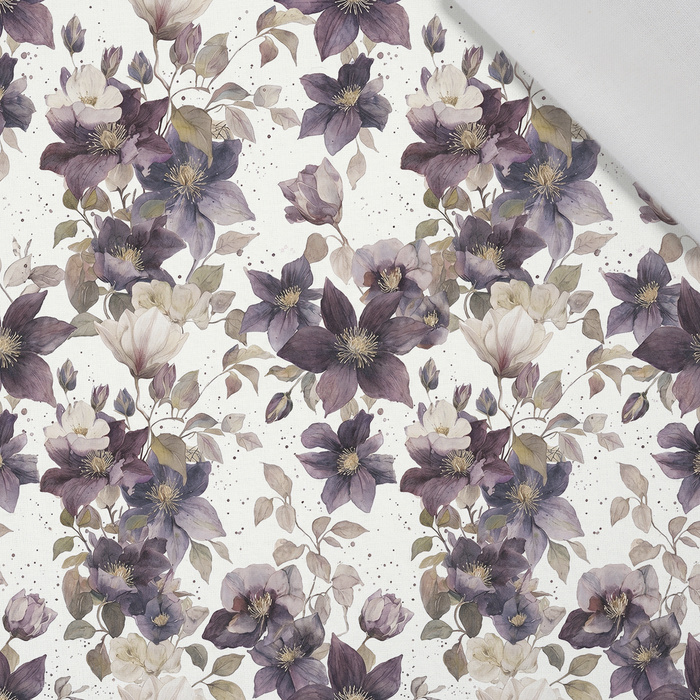 FLOWERS RACCOON FAMILY - Cotton woven fabric