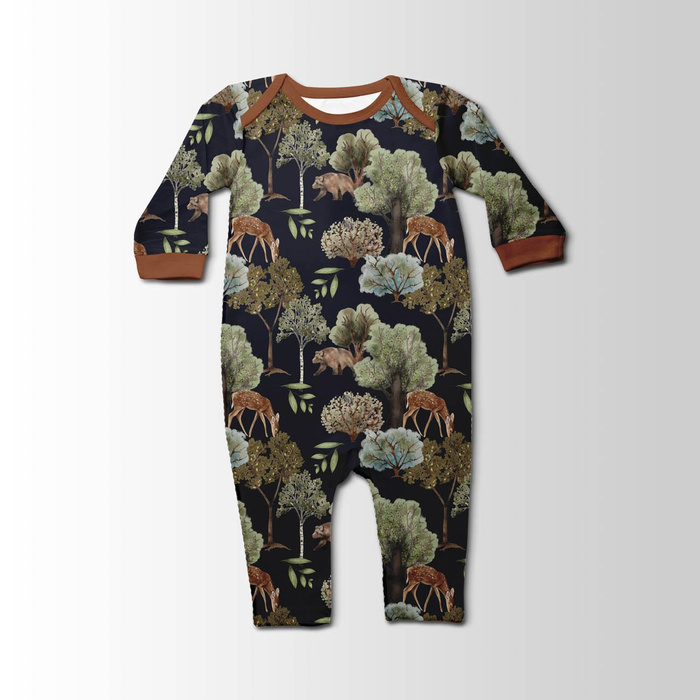 DEERS AND BEARS (INTO THE WOODS) - looped knit fabric with elastane ITY