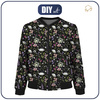 WOMEN’S BOMBER JACKET (KAMA) - PASTEL FLOWERS / black - sewing set M