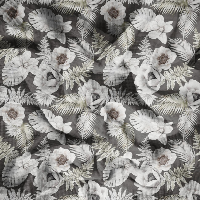 WHITE FLOWERS WZ. 2 - Muślin bawełniany