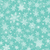 SNOWFLAKES PAT. 2 / mint - Cotton woven fabric