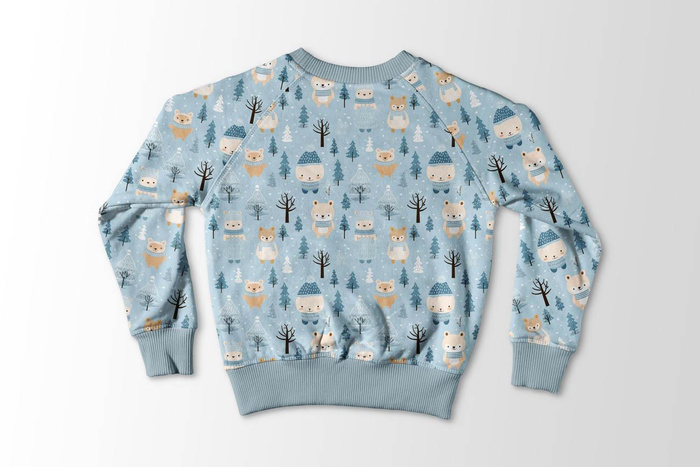 WATERCOLOR WINTER PAT. 2 - looped knit fabric