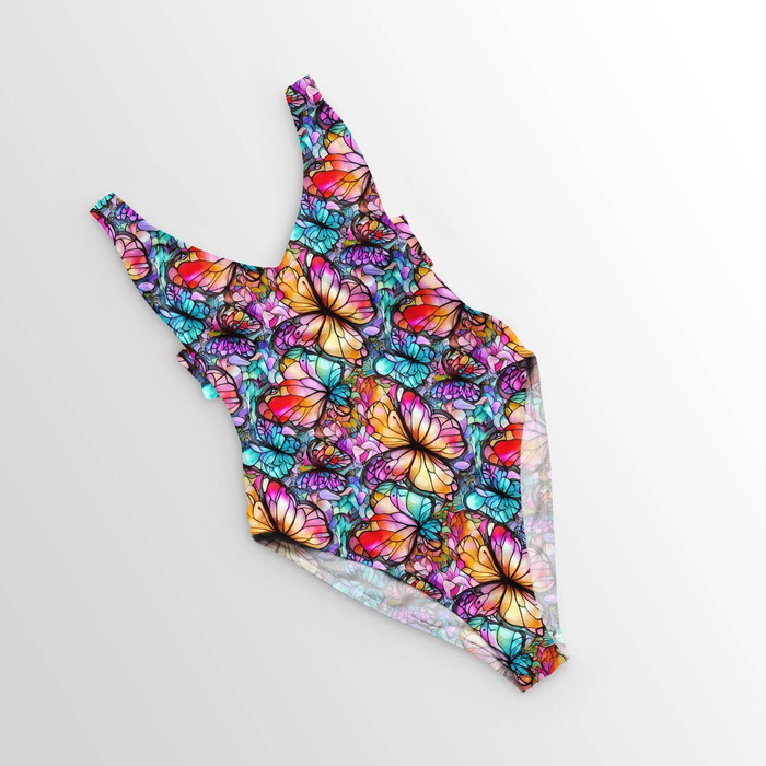 SCHMETTERLINGE / GLASMALEREI- Polster- Velours