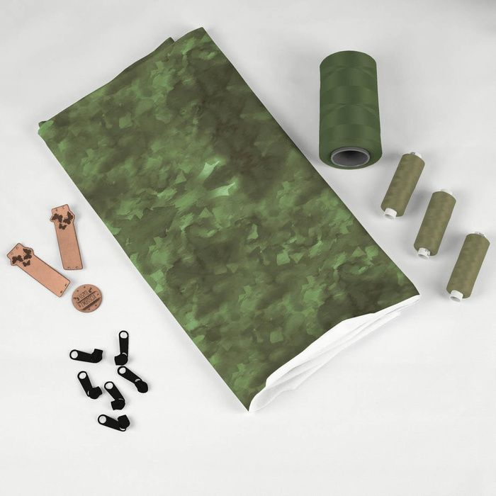 CAMOUFLAGE m. 2 / olive - French Terry mit Elasthan