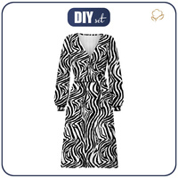 WRAP MIDI DRESS (BIANCA) - ZEBRA / black-white - sewing set L