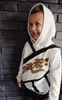 KID'S HOODIE - OWL (MAGIC SCHOOL) - looped knit fabric (134/140)