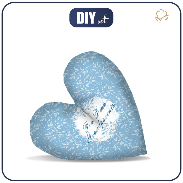 OZDOBNÝ POLŠTÁŘ SRDCE - For Dear Grandparents / NAMRZLÉ VĚTVIČKY