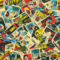 RETRO COMICS Vz.8 - teplákovina počesaná s elastanem ITY