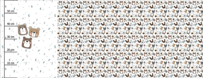 BEARS / brown (CITY BEARS) - PANORAMIC PANEL (60 x 155cm)