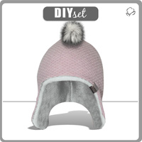 "AVIATOR" HAT - DUSKY PINK - BUCLE / grey