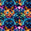 COLORFUL CATS- Polster- Velours