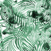 ZEBRA (grün) / weiß - HOME DECOR PREMIUM Webware