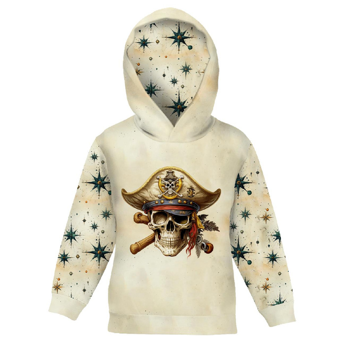 KID'S HOODIE (ALEX) - pirat  - looped knit fabric (146/152)