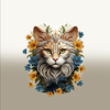 ANIMALS MANDALA wz.9 (cat)- Paneel (75cm x 80cm) Wasserabweisende Webware