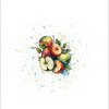 TUTTI FRUTTI APPLES - panel (60cm x 50cm)  Potahový velur 