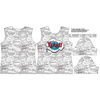DAMEN T-SHIRT - COMICS / yeah (blau - rot) - Single Jersey XXL