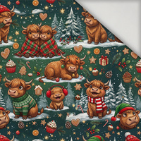 CHRISTMAS HIGHLAND COWS - Lycra 300g
