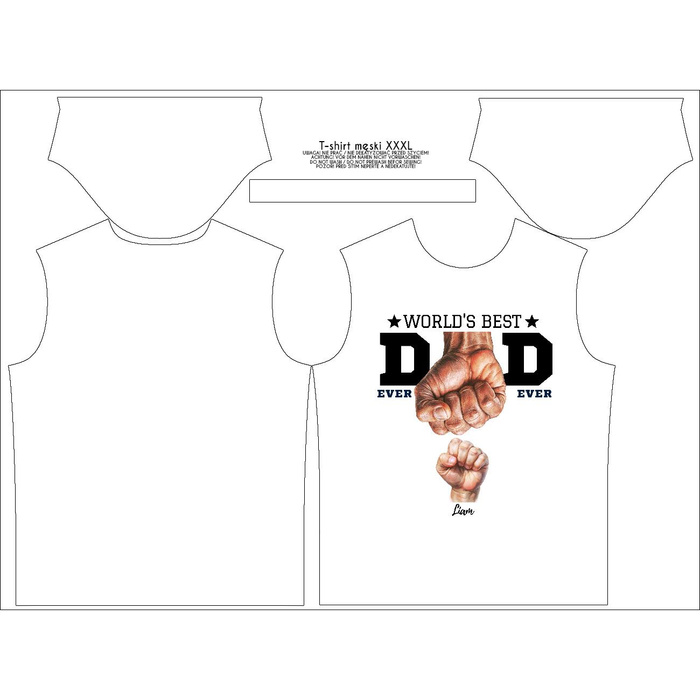 MEN'S T-SHIRT WITH OWN PRINT - WORLD'S BEST DAD EVER - sewing set