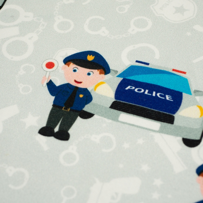 POLICJA / jasnoszary - dzianina pętelkowa 