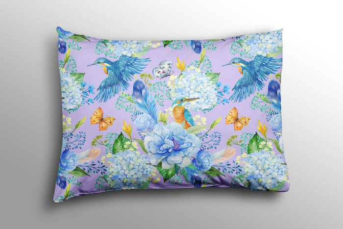 KINGFISHERS AND LILACS (KINGFISHERS IN THE MEADOW) / lilac - softshell