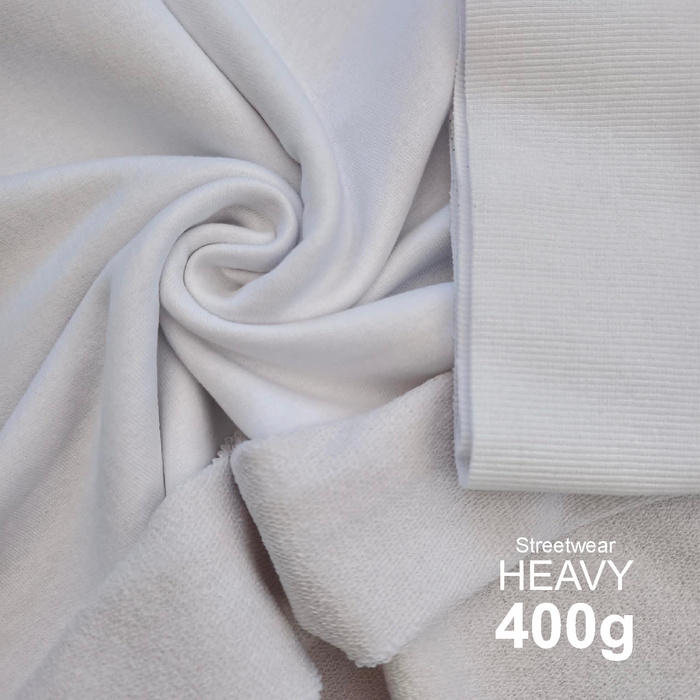 Teplákovina HEAVY 400g - BÍLÝ