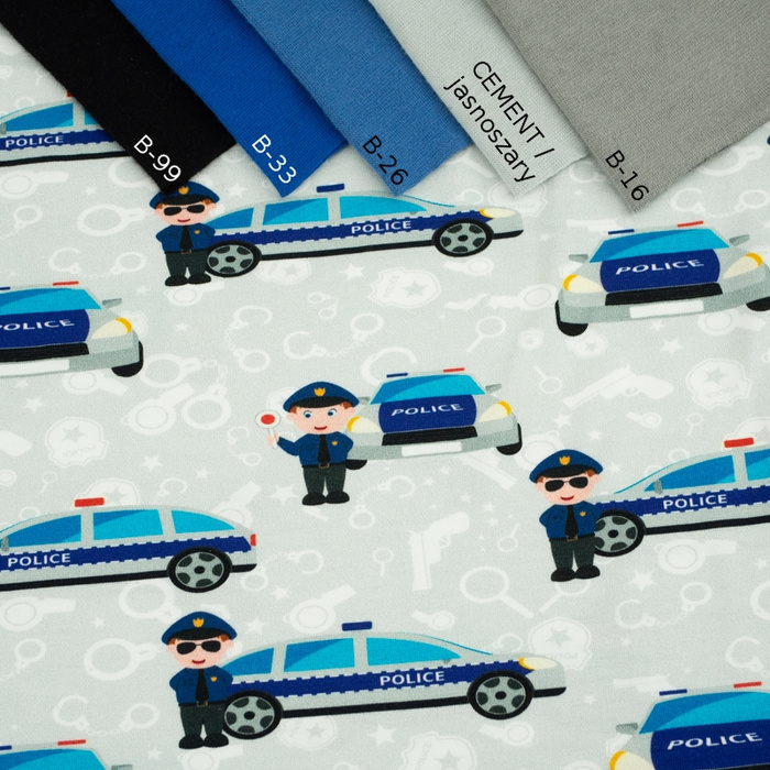 POLICJA / jasnoszary - single jersey z elastanem TE210