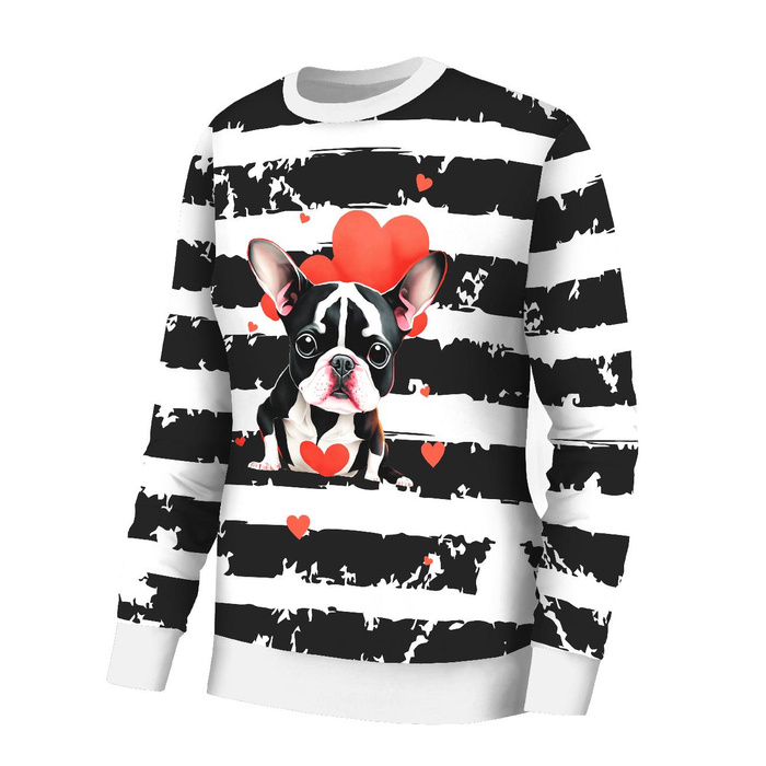 DÁMSKÁ MIKINA (HANA) BASIC - VALENTINE'S DAY / BULLDOG - teplákovina ITY - XS