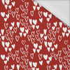 BUBBLE HEARTS / RED (BIRDS IN LOVE) - Waterproof woven fabric