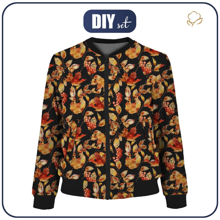 WOMEN’S BOMBER JACKET (KAMA) - ROWAN AND ACORNS (COLORFUL AUTUMN) - sewing set L