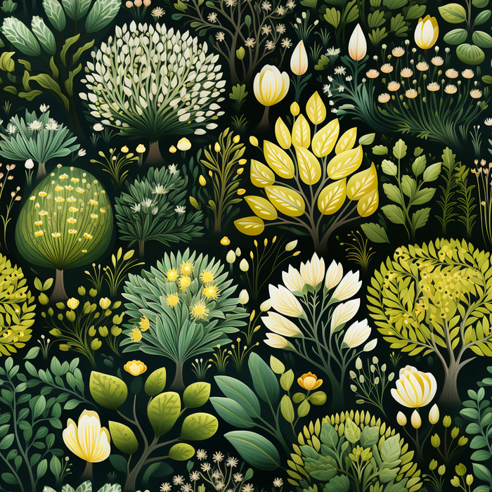 BOTANICAL GARDEN wz.2 - Woven Fabric for tablecloths