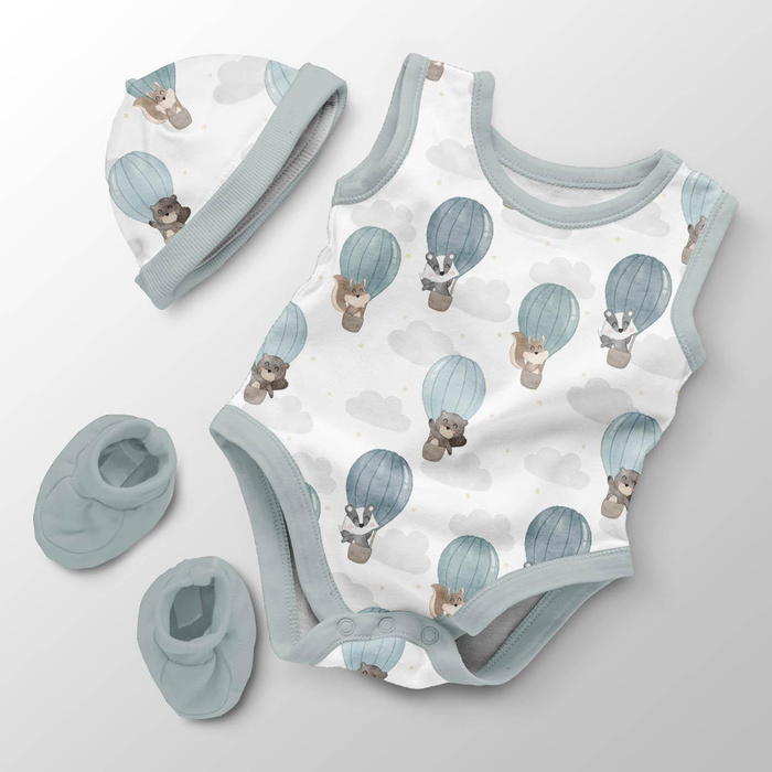 ANIMALS IN CLOUDS pat. 3- Upholstery velour 