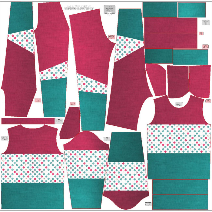Children's tracksuit (MILAN) - GLITTER DOTS PAT 2 - sewing set (134/140)