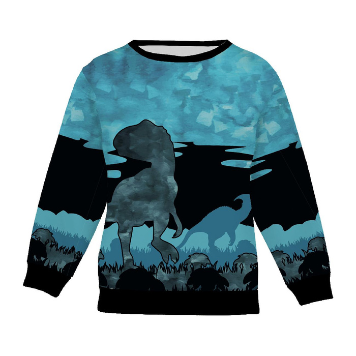 KINDER SWEATSHIRT (NOE) - DINOSAURIER / CAMOUFLAGE - Sommersweat mit Elastan ITY (122/128)