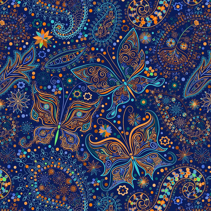 ETNO BUTTERFLIES - Hydrophobic brushed knit