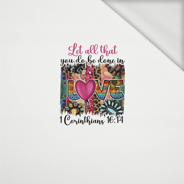 COLORS LOVE / white - panel (60cm x 50cm) looped knit 