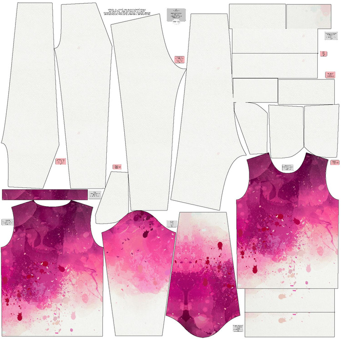 DĚTSKÉ TEPLÁKY (MILAN) - SKVRNY (fuchsie) - teplákovina (122-128)