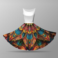 COLORFUL MANDALA PAT.6 - circle skirt panel