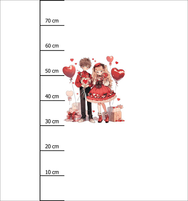 ANIME COUPLE VZ. 1 - Panel (75cm x 80cm) teplákovina počesaná s elastanem ITY