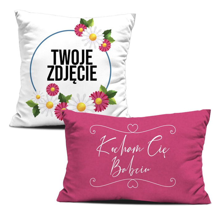 OZDOBNÉ POLŠTÁŘE - KOCHAM CIĘ BABCIU - S VLASTNÍM POTISKEM - Sada šití