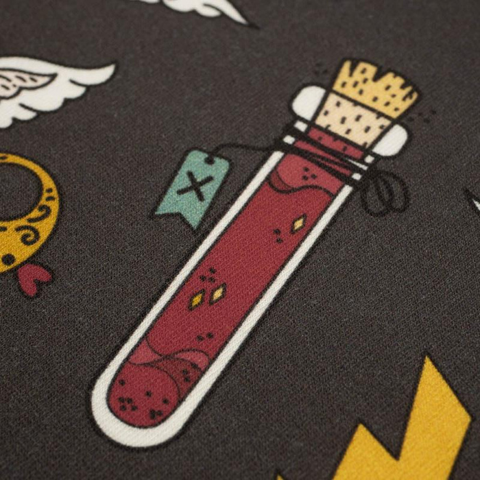 MAGIC MIX PAT. 5 (MAGIC SCHOOL) / graphite - Cotton woven fabric